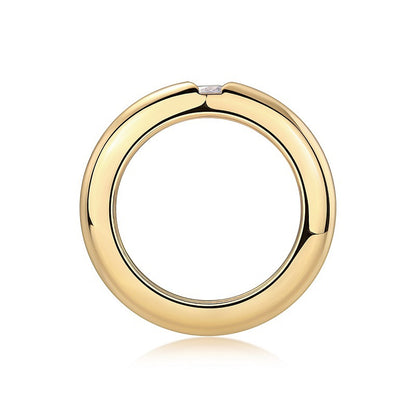 Elegant 925 Silver Round Moissanite Ring
