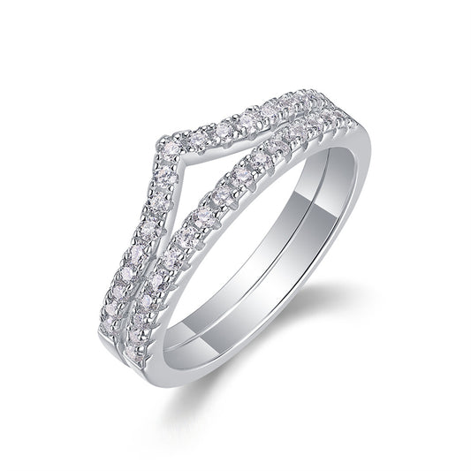 Elegant 925 Silver Round Shape Ring Set