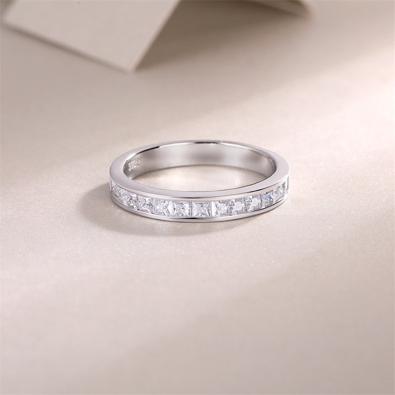 Elegant 925 Silver Square Shape Ring