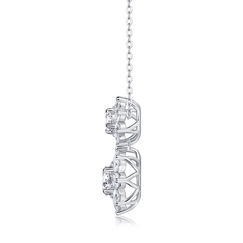 Elegant Floral Pendant Necklace with Moissanite for Women