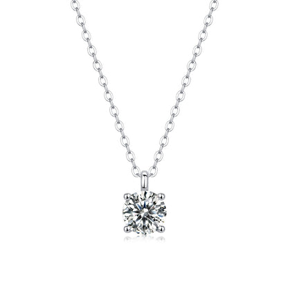 Elegant Four-Prong Moissanite Necklace for Women