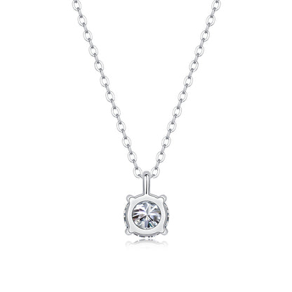 Elegant Four-Prong Moissanite Necklace for Women