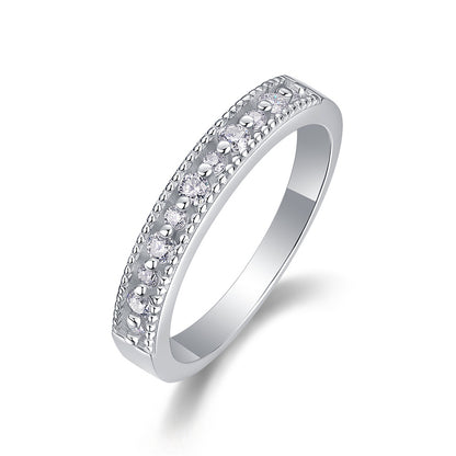 Elegant Geometric Moissanite Ring in 925 Silver for Women