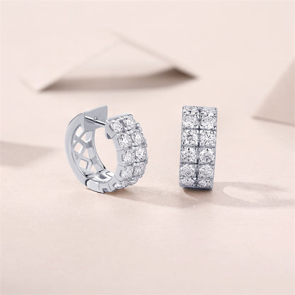 Elegant Geometric Moissanite Stud Earrings for Unisex