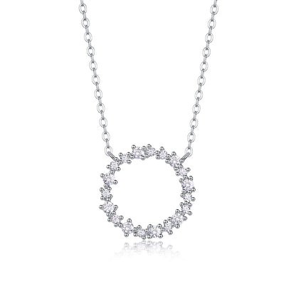 Elegant Geometric Pendant Necklace with Moissanite for Women