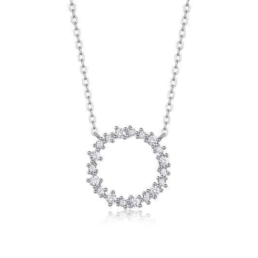 Elegant Geometric Pendant Necklace with Moissanite for Women