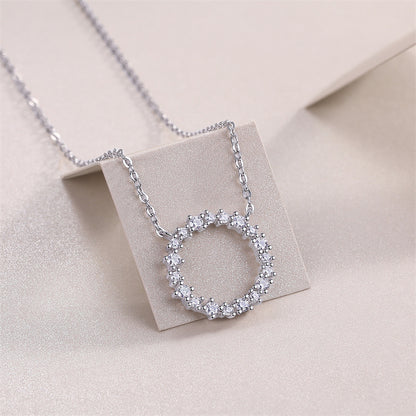 Elegant Geometric Pendant Necklace with Moissanite for Women