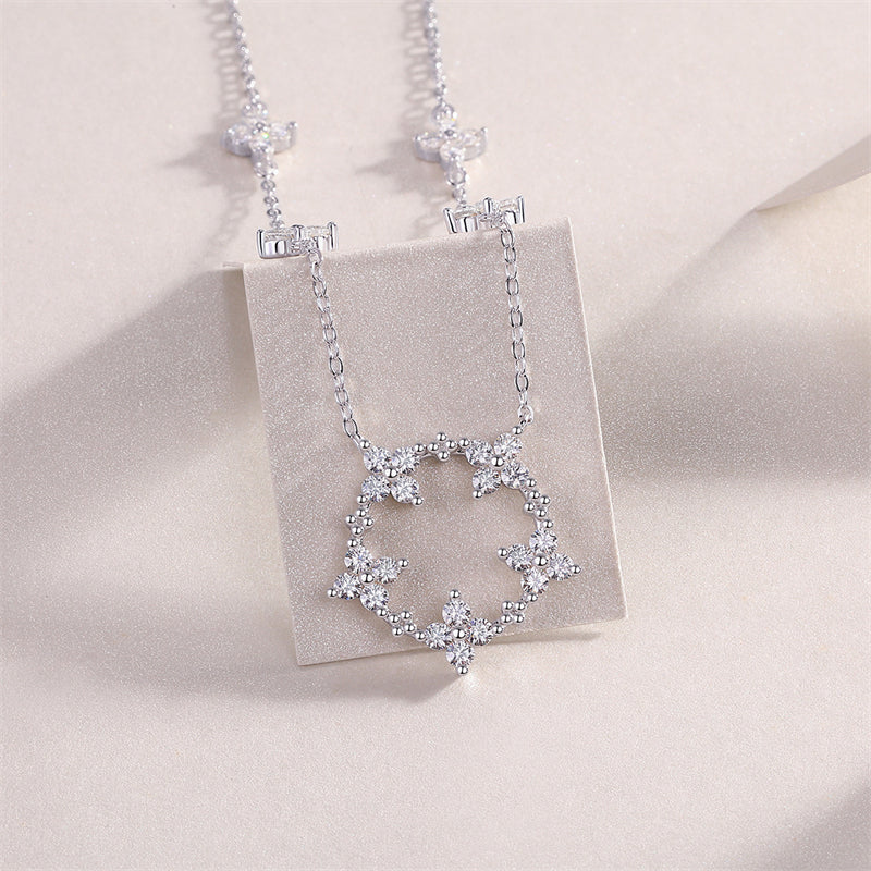 Elegant Geometric Pendant Necklace with Moissanite for Women