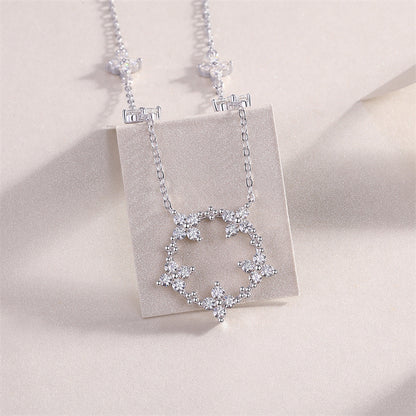 Elegant Geometric Pendant Necklace with Moissanite for Women