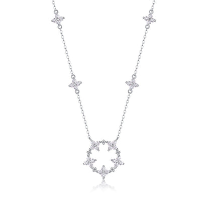 Elegant Geometric Pendant Necklace with Moissanite for Women