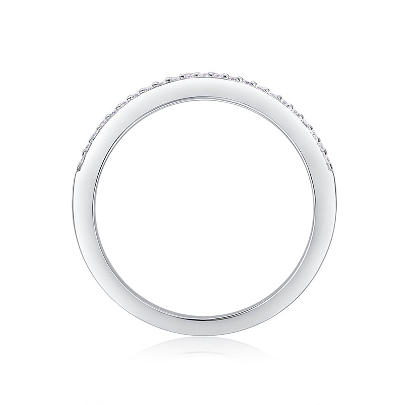 Elegant Geometric Silver Ring with Moissanite Stones