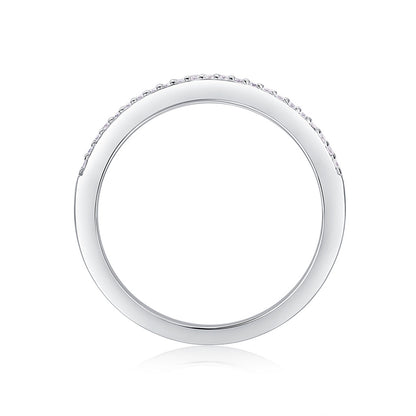 Elegant Geometric Silver Ring with Moissanite Stones