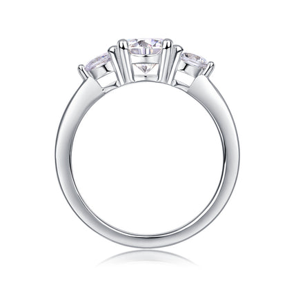 Elegant Geometric Silver Ring with Moissanite for Women