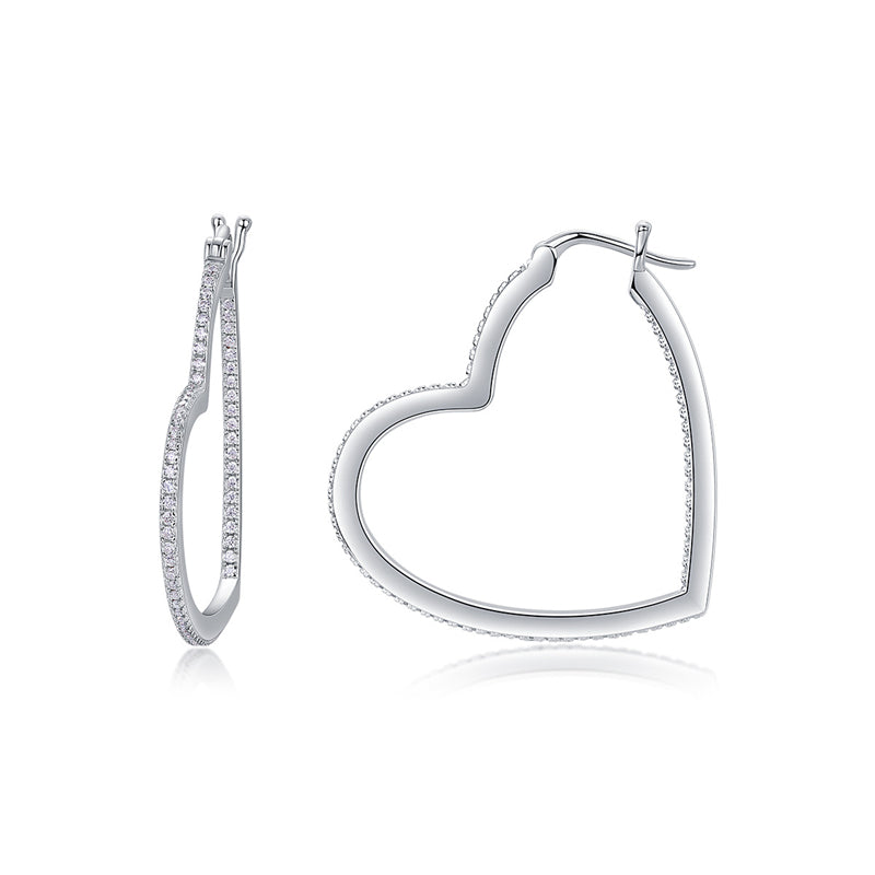Elegant Heart Moissanite Earrings for Office Wear