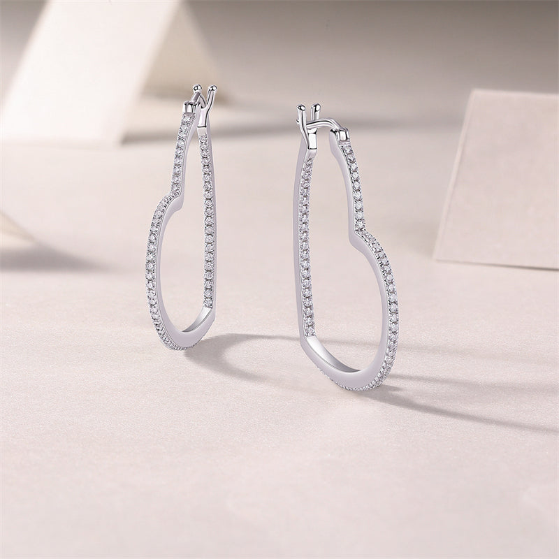 Elegant Heart Moissanite Earrings for Office Wear