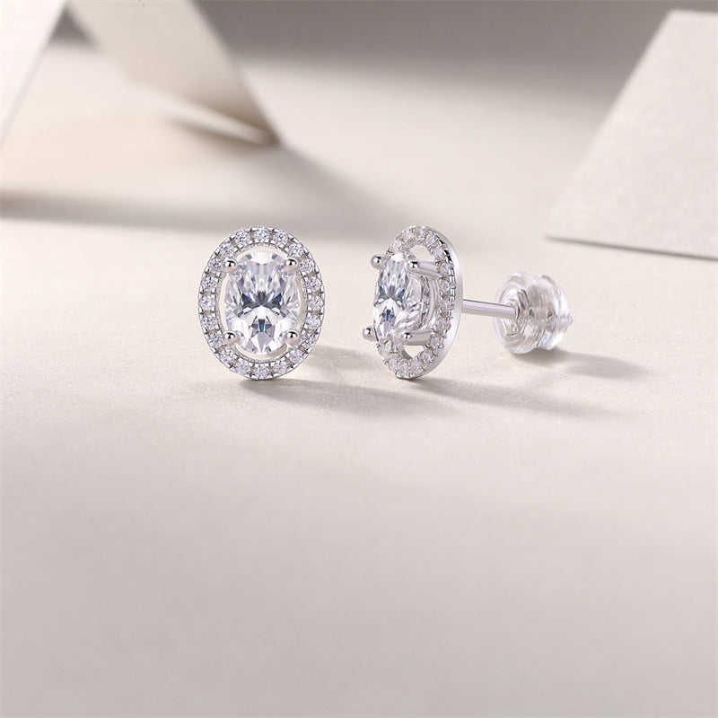 Elegant Oval Shape Moissanite Stud Earrings