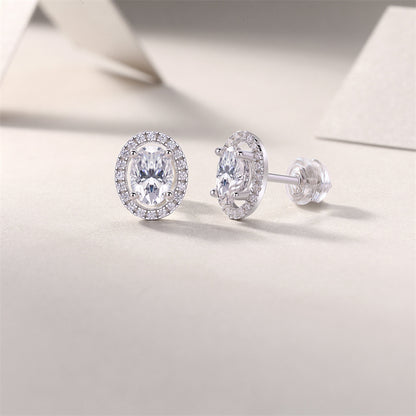 Elegant Oval Shape Moissanite Stud Earrings