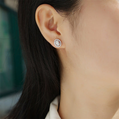 Elegant Oval Shape Moissanite Stud Earrings