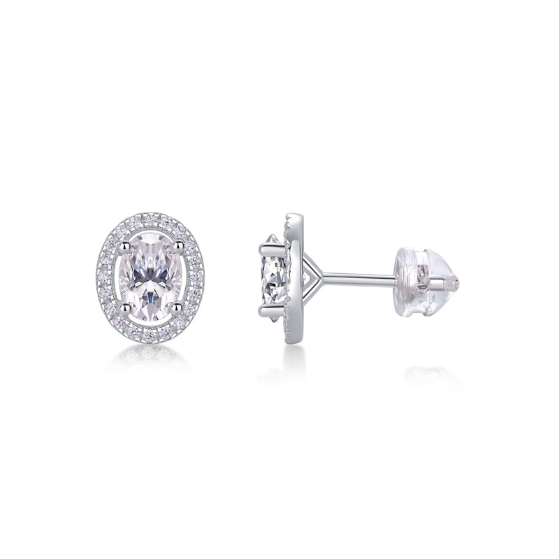 Elegant Oval Shape Moissanite Stud Earrings