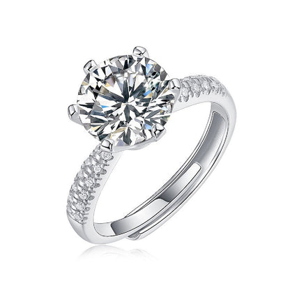 Elegant Six-Prong Ring with Moissanite