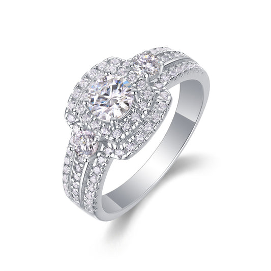 Elegant Square Moissanite Ring in 925 Silver