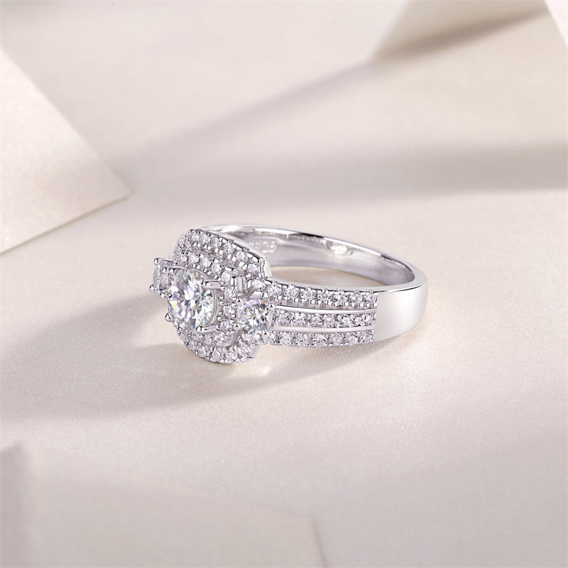 Elegant Square Moissanite Ring in 925 Silver