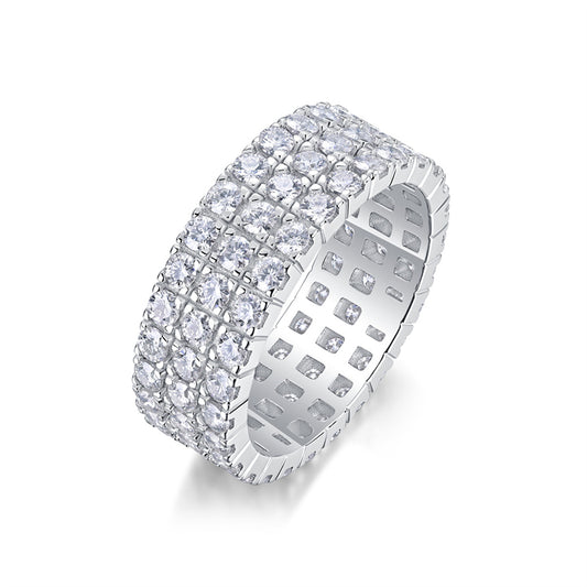Elegant Women’s Moissanite Silver Band
