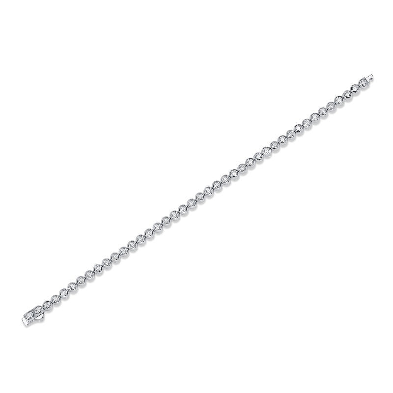 Elegant Women's Silver Bracelet with Round Moissanite for Office Wear