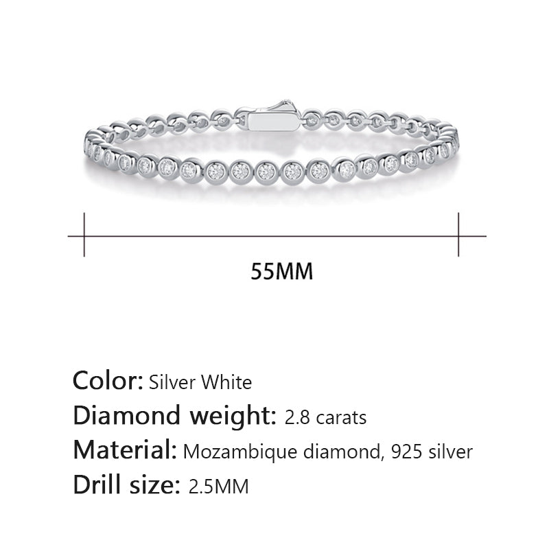 Elegant Women's Silver Bracelet with Round Moissanite for Office Wear