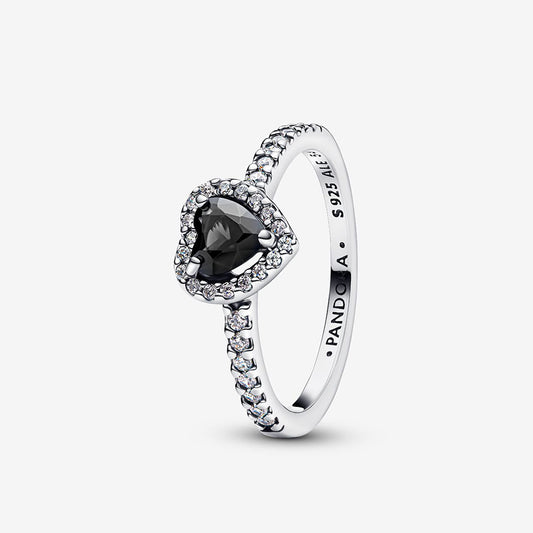 Sterling Silver Black Heart Ring