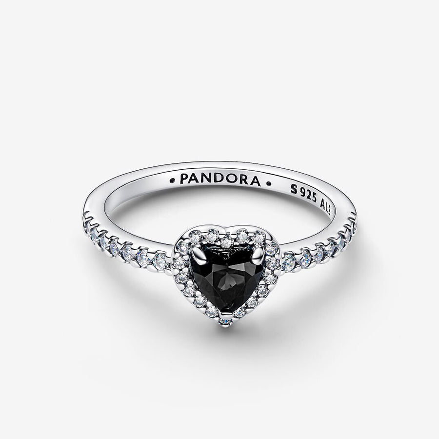Sterling Silver Black Heart Ring