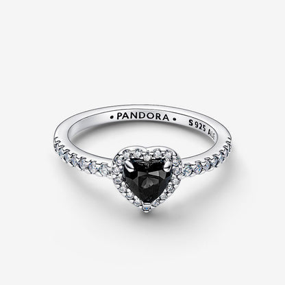 Sterling Silver Black Heart Ring