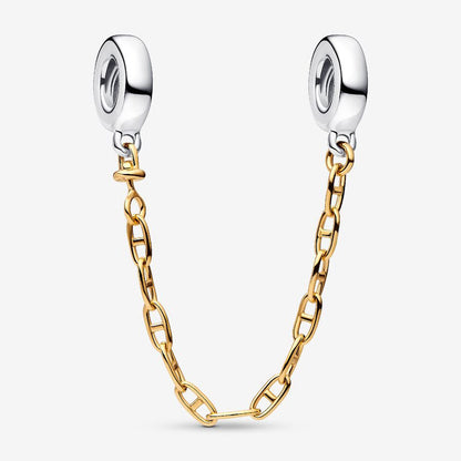 Sterling Silver Safety Chain 14k Gold