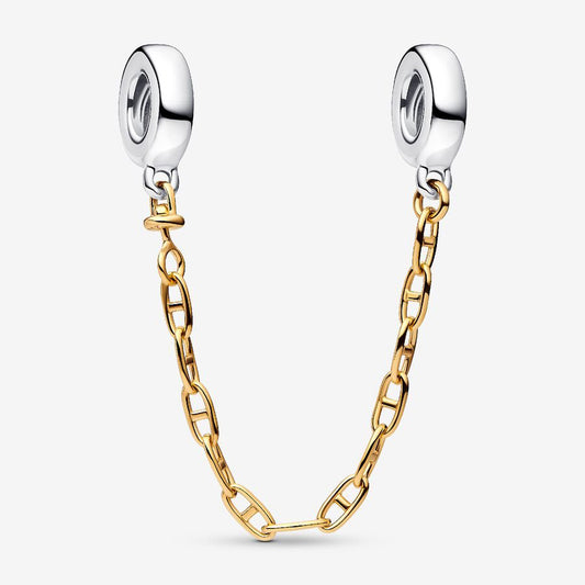 Sterling Silver Safety Chain 14k Gold