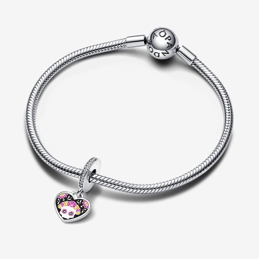 Sugar Skull Sterling Silver Charm