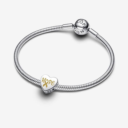 Gold Ribbon Hope Charm