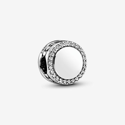 Engravable Sparkling Button Charm