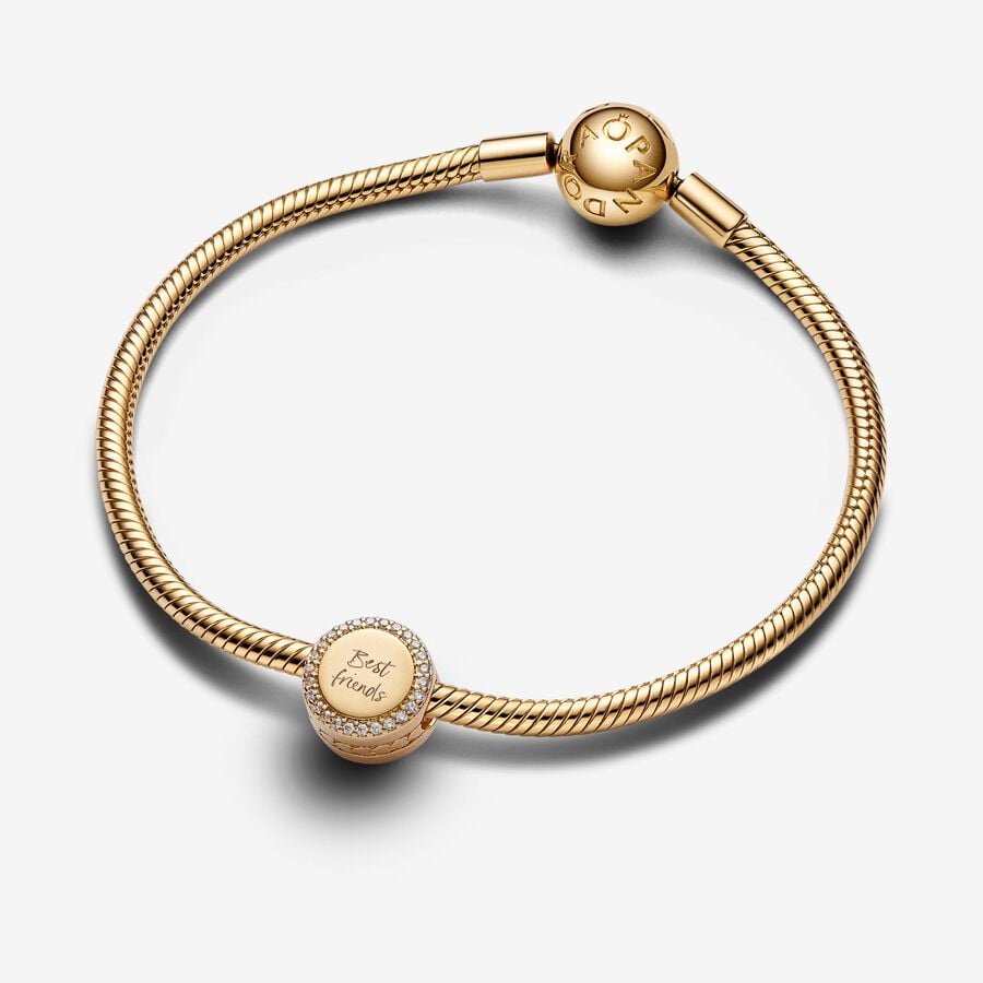 Engravable Gold Button Charm