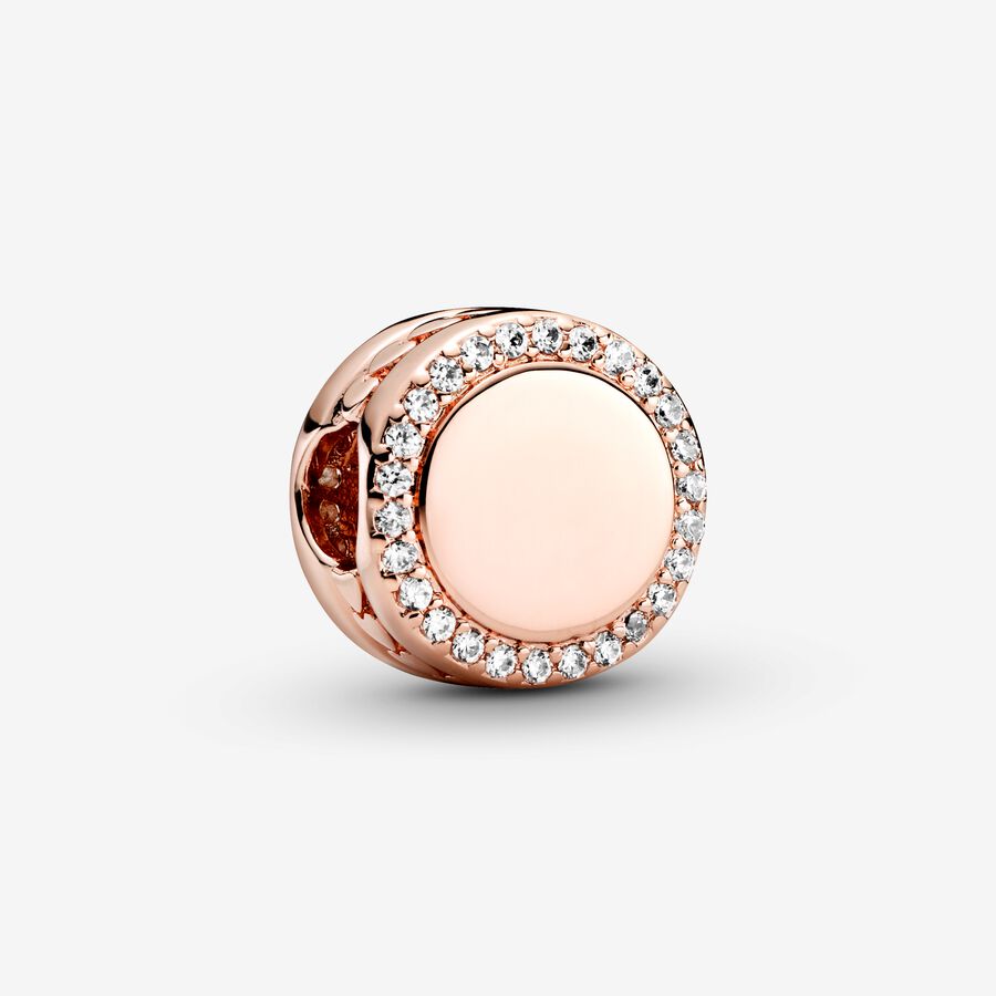 Engravable Sparkling Button Charm