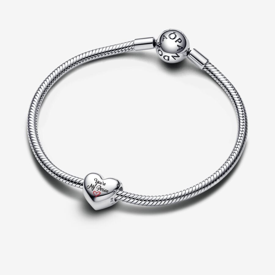 Soulmate Engraved Heart Silver Charm