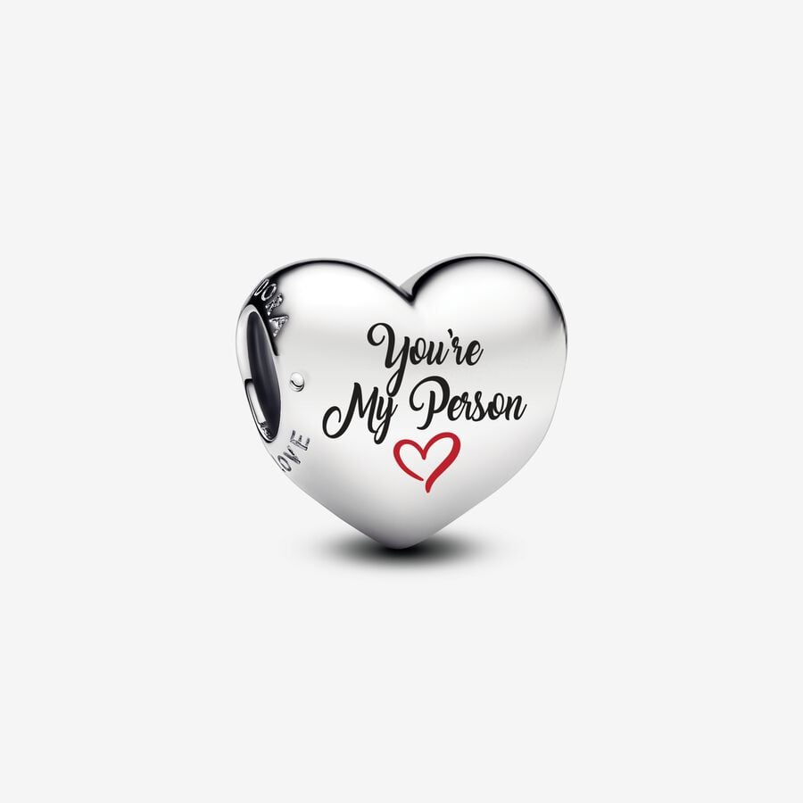 Soulmate Engraved Heart Silver Charm