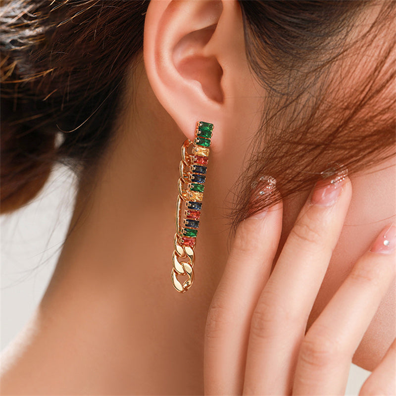 Ethnic-inspired Geometric Gold-plated Brass Hoop Earrings - Bohemian Tribal Style