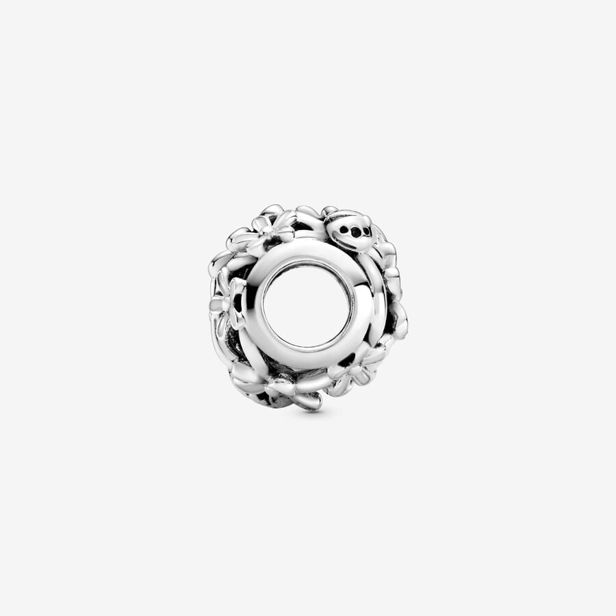 Openwork White Daisy Flower Charm