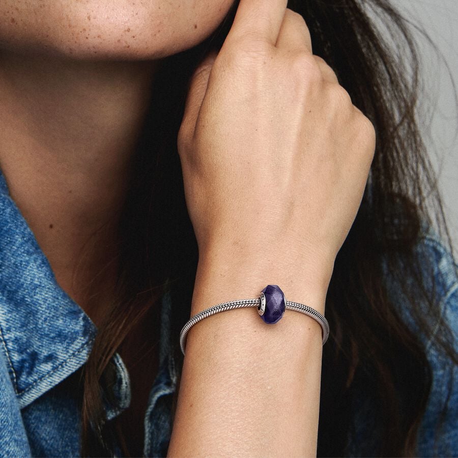 Faceted Blue Murano Glass Charm