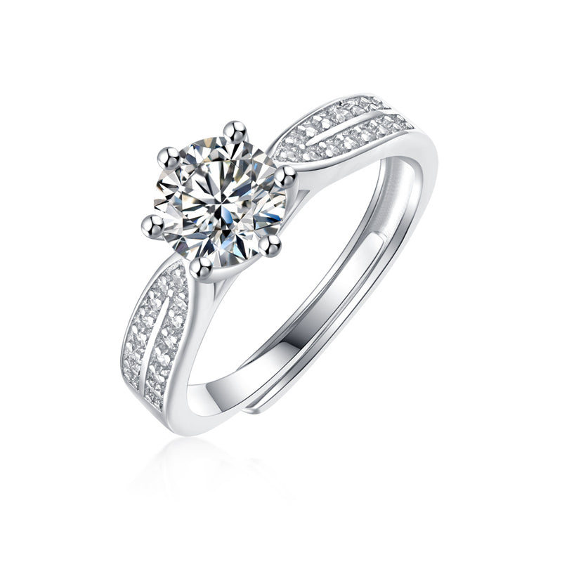 Fashionable Adjustable Ring with Sparkling Stone