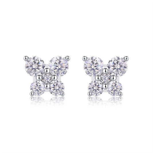 Fashionable Butterfly Moissanite Earrings for Women
