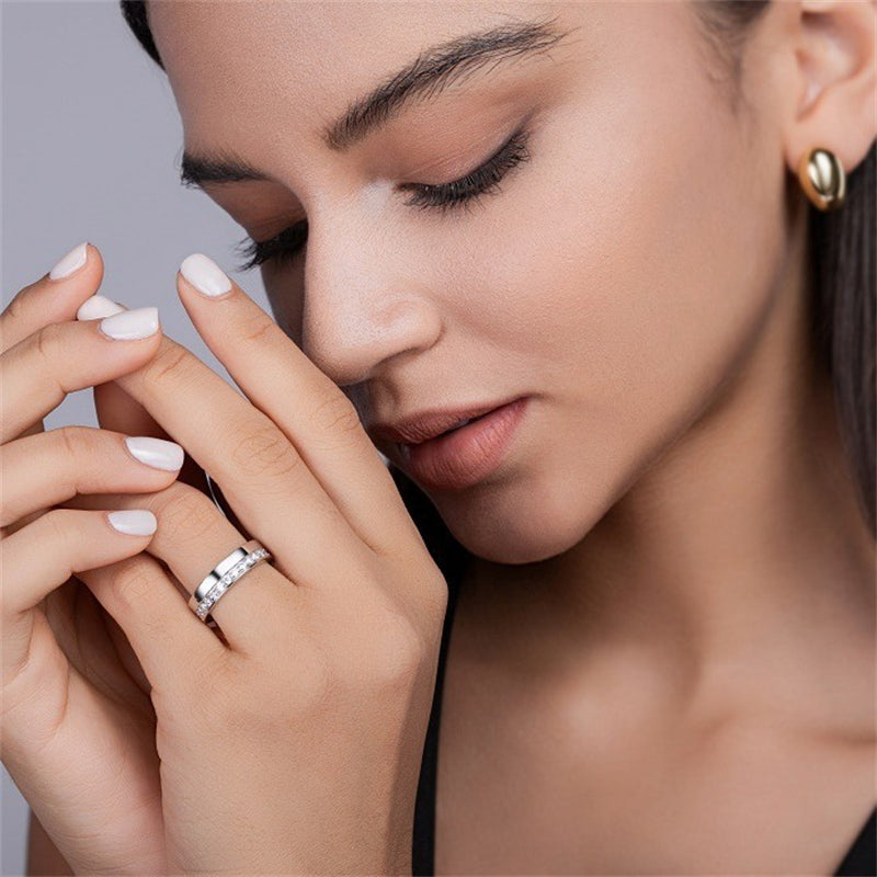 Fashionable Geometric Silver Ring