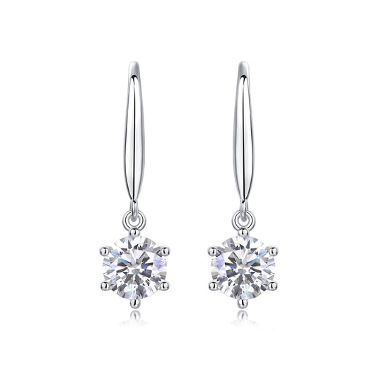 Fashionable Hexagon Moissanite Earrings for Women
