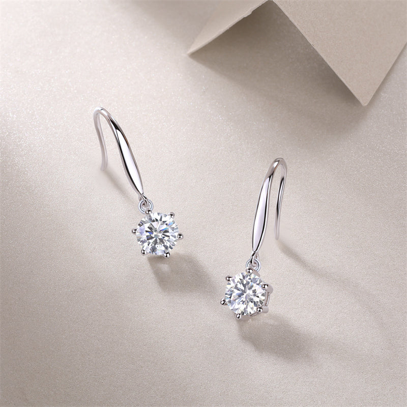 Fashionable Hexagon Moissanite Earrings for Women
