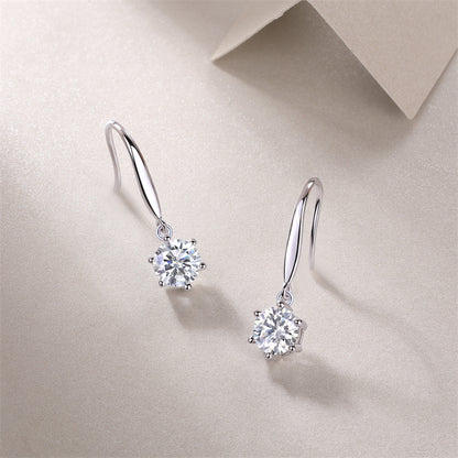 Fashionable Hexagon Moissanite Earrings for Women